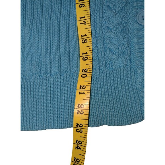 Evan-Picone Women's Blue Cable Knit Button-Up Cardigan Sweater XL - Picture 11 of 14